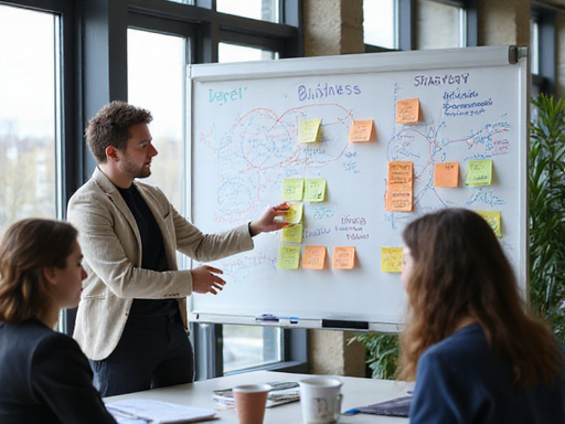 Business strategy whiteboard session