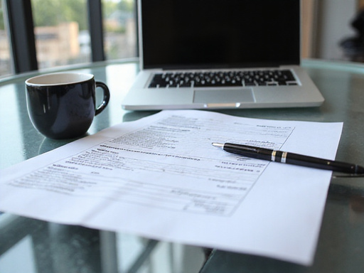 Business registration documents on a desk