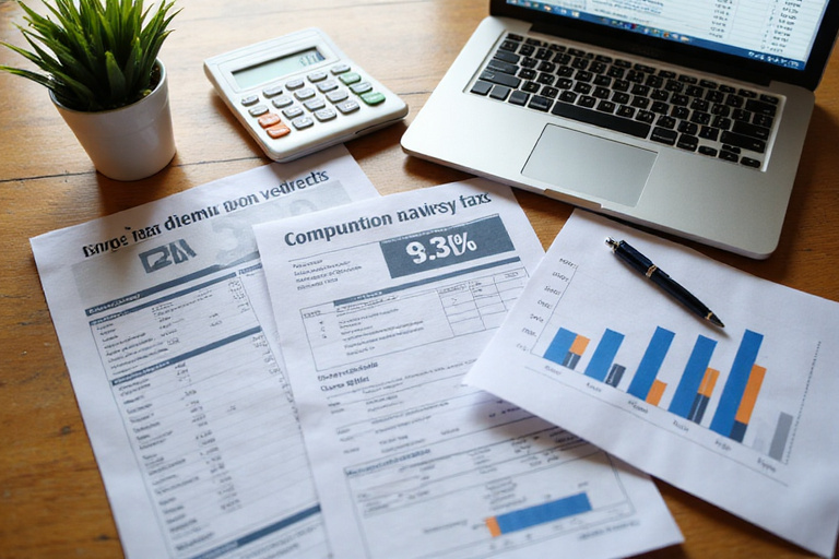 Tax documents and calculator